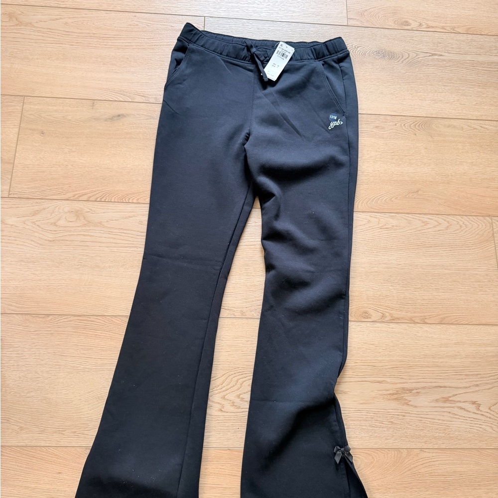 abercrombie kids Black Flared Sweatpants with Drawstring
